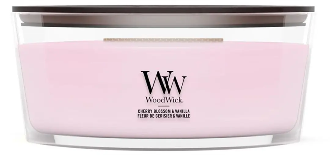 Woodwick Hearthwick Cherry Blossom & Vanilla Geurkaars - 50 Branduren - afbeelding 5 van 5