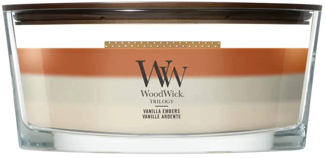 WoodWick Hearthwick Ellipse Trilogy Vanilla Embers Geurkaars