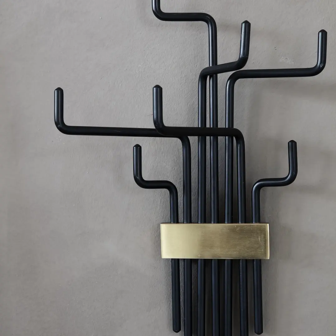 House Doctor Pipes Kapstok - 7 Haken Zwart - afbeelding 3 van 4