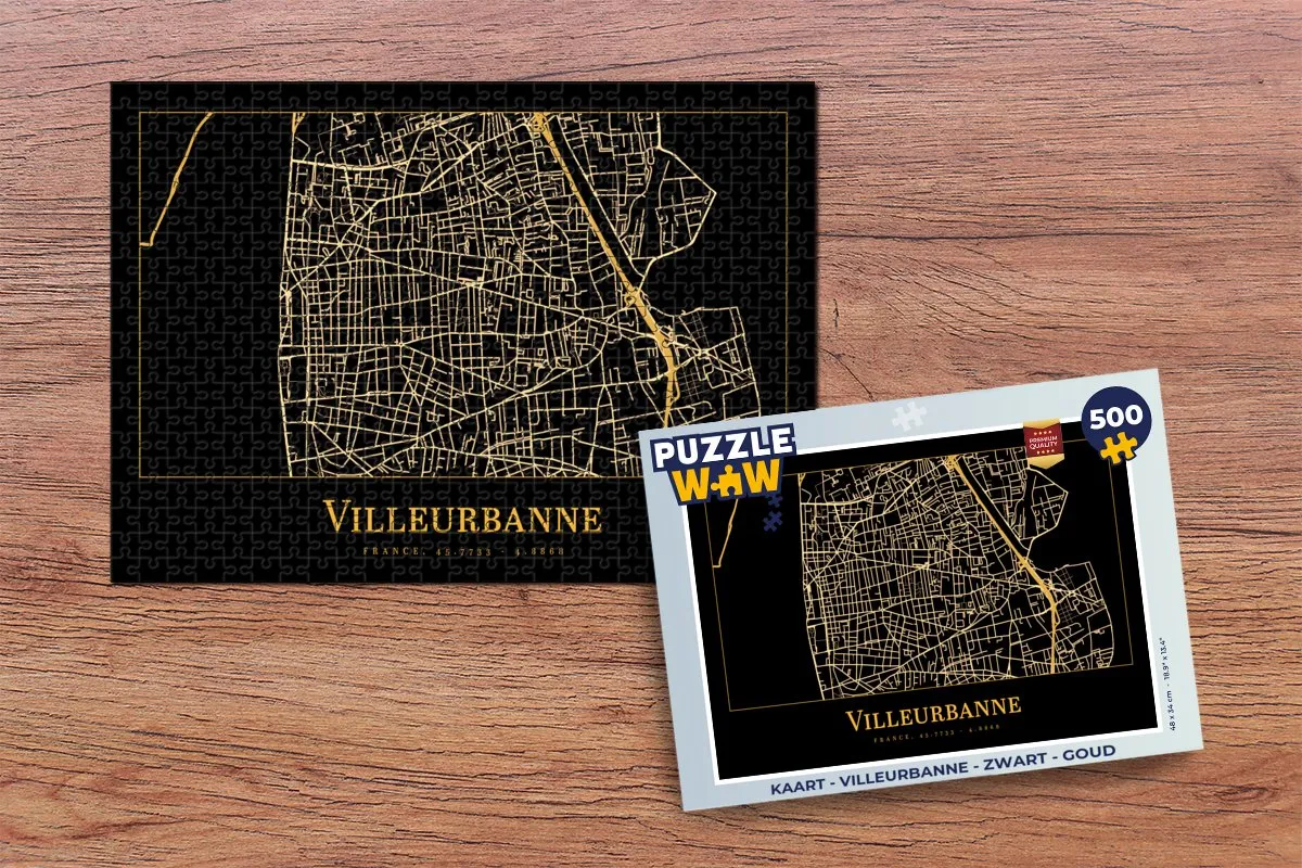 PuzzleWow Villeurbanne Legpuzzel 500 Stuks - Multicolor