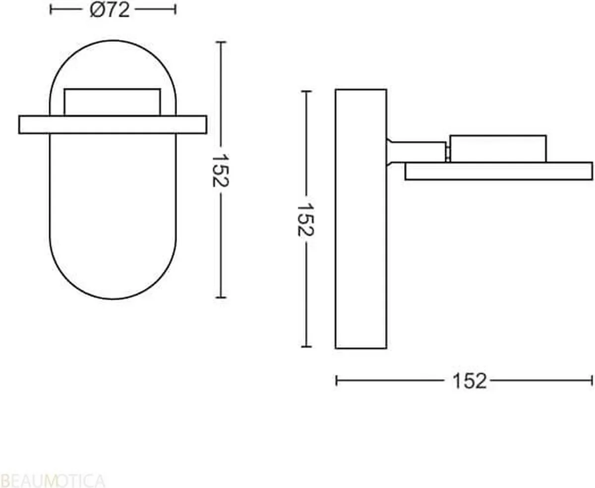Philips Glissette Opbouwspot 1 Lichtpunt - 500lm - Chroom