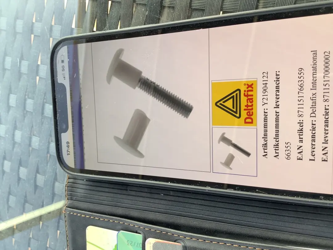 Deltafix koppelbout lang wit m6 x 36 mm x 40 mm 100 st.