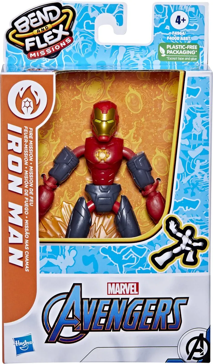 Spider-Man Marvel Avengers Bend N Flex Missions Iron Man Fire Mission Speelfiguur