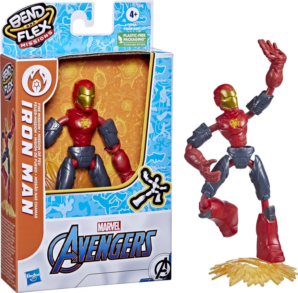 Spider-Man Marvel Avengers Bend N Flex Missions Iron Man Fire Mission Speelfiguu