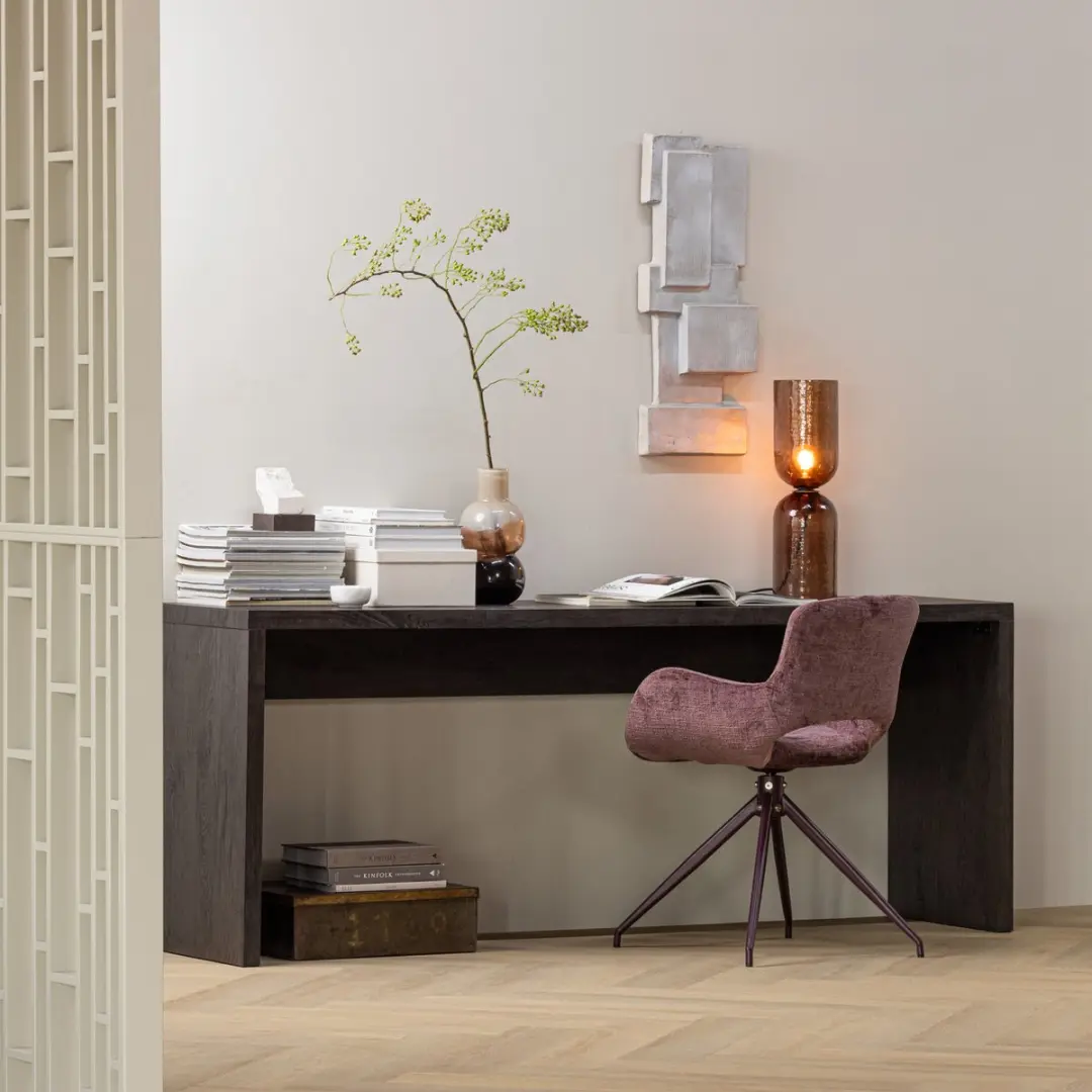 WOOOD Maan Sidetable 200x45cm Donkerbruin - afbeelding 3 van 6
