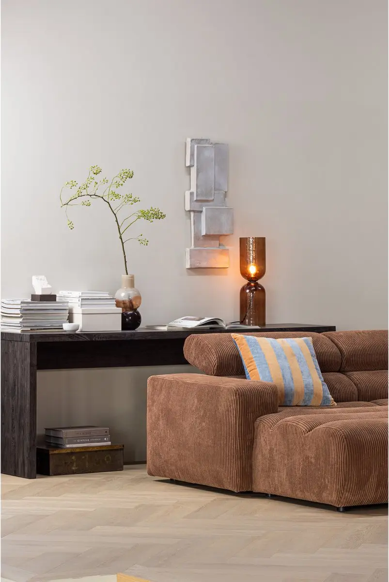 WOOOD Maan Sidetable 200x45cm Donkerbruin - afbeelding 5 van 6