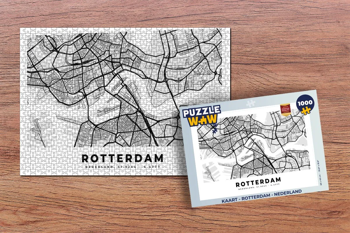PuzzleWow Rotterdam Legpuzzel 1000 Stuks - Multicolor