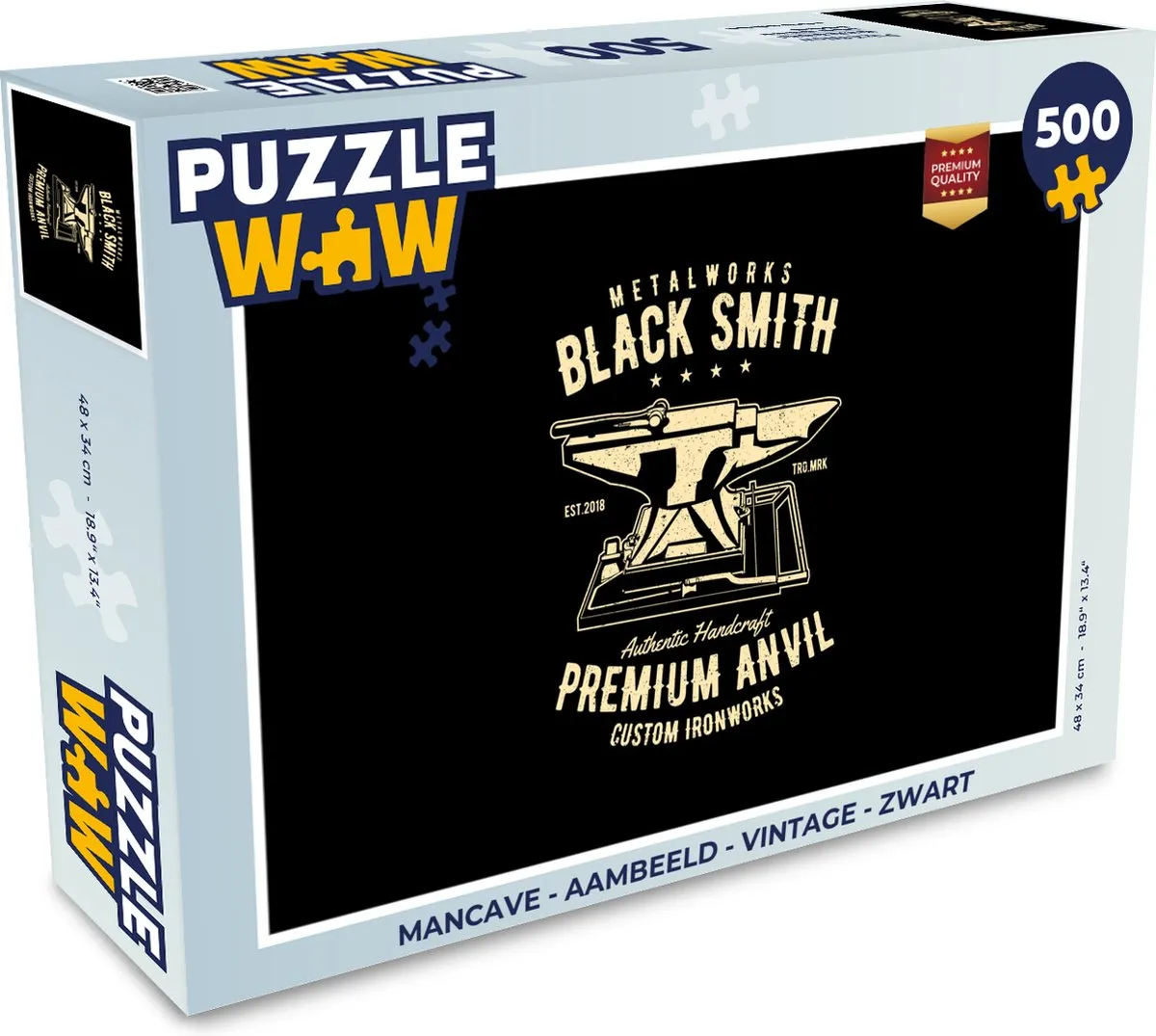 PuzzleWow Mancave Aambeeld Legpuzzel 500 Stuks
