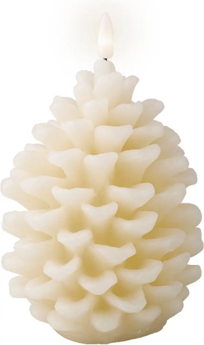 Dennenappel led kaars, Led kaars dennen appel room wit, creme, Led kaars, Dennen