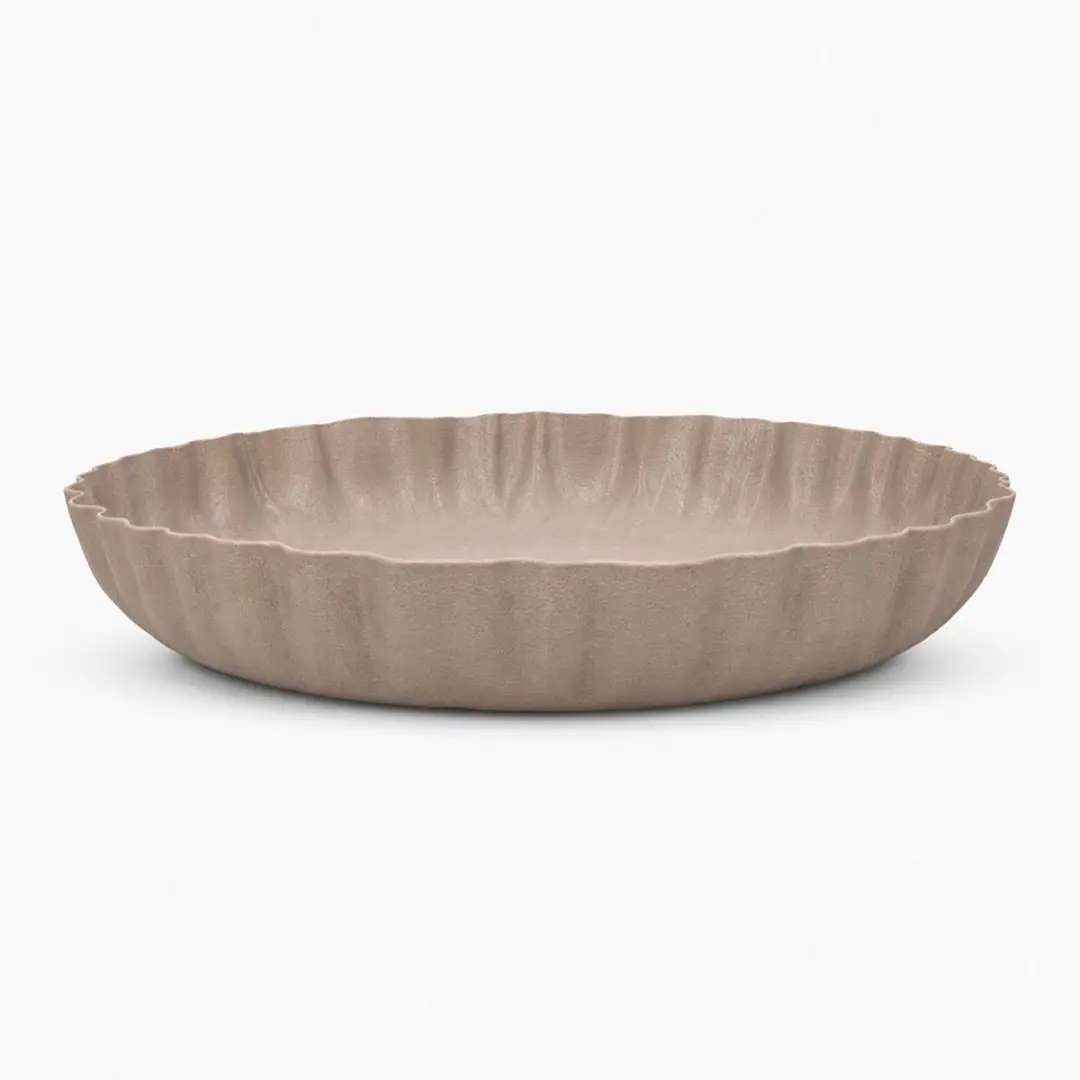 Dusan Schaal Golvende Rand Metaal - Bruin - ⌀ 39 cm