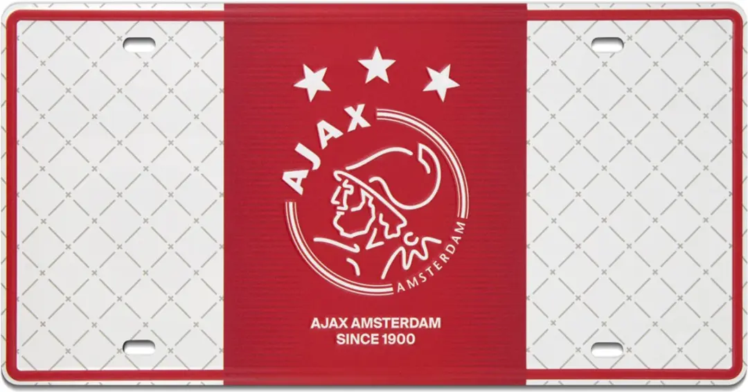 Ajax-license plate wit rood wit