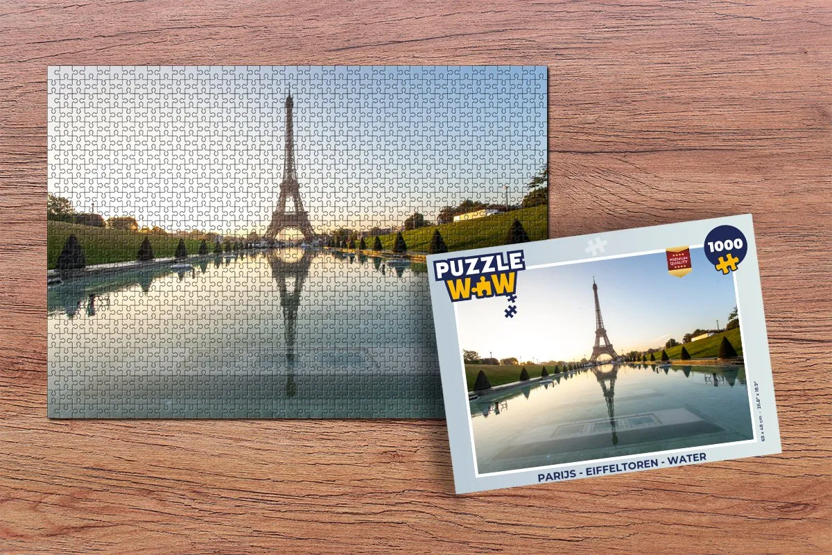 PuzzleWow Parijs Eiffeltoren Water Legpuzzel 1000 Stuks - Multicolor
