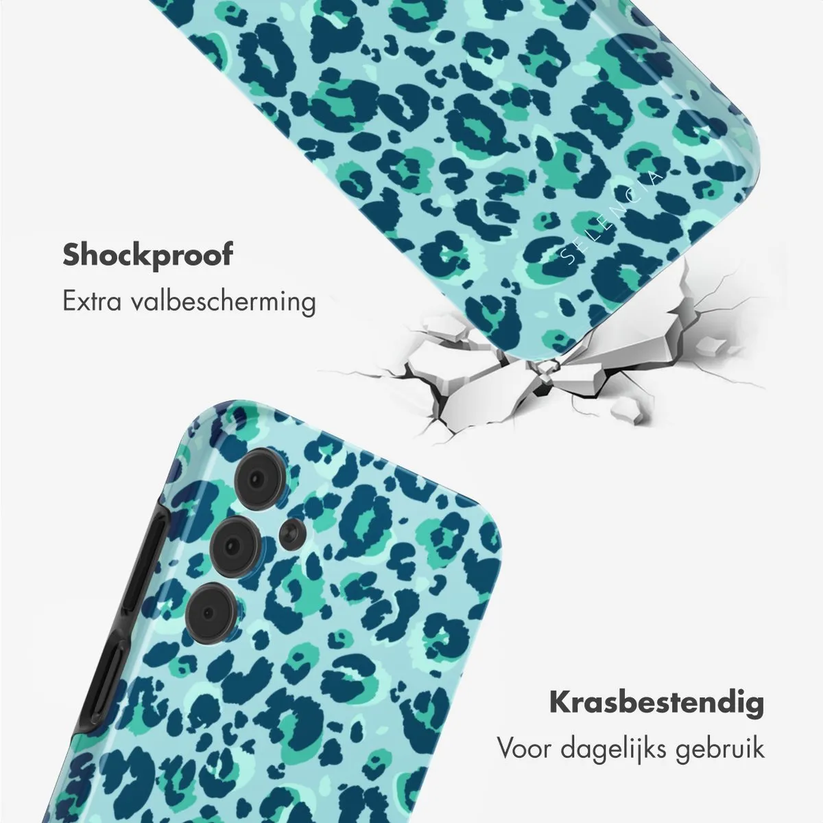 Selencia Hoesje Samsung Galaxy A15 Wild Spots Light Blue