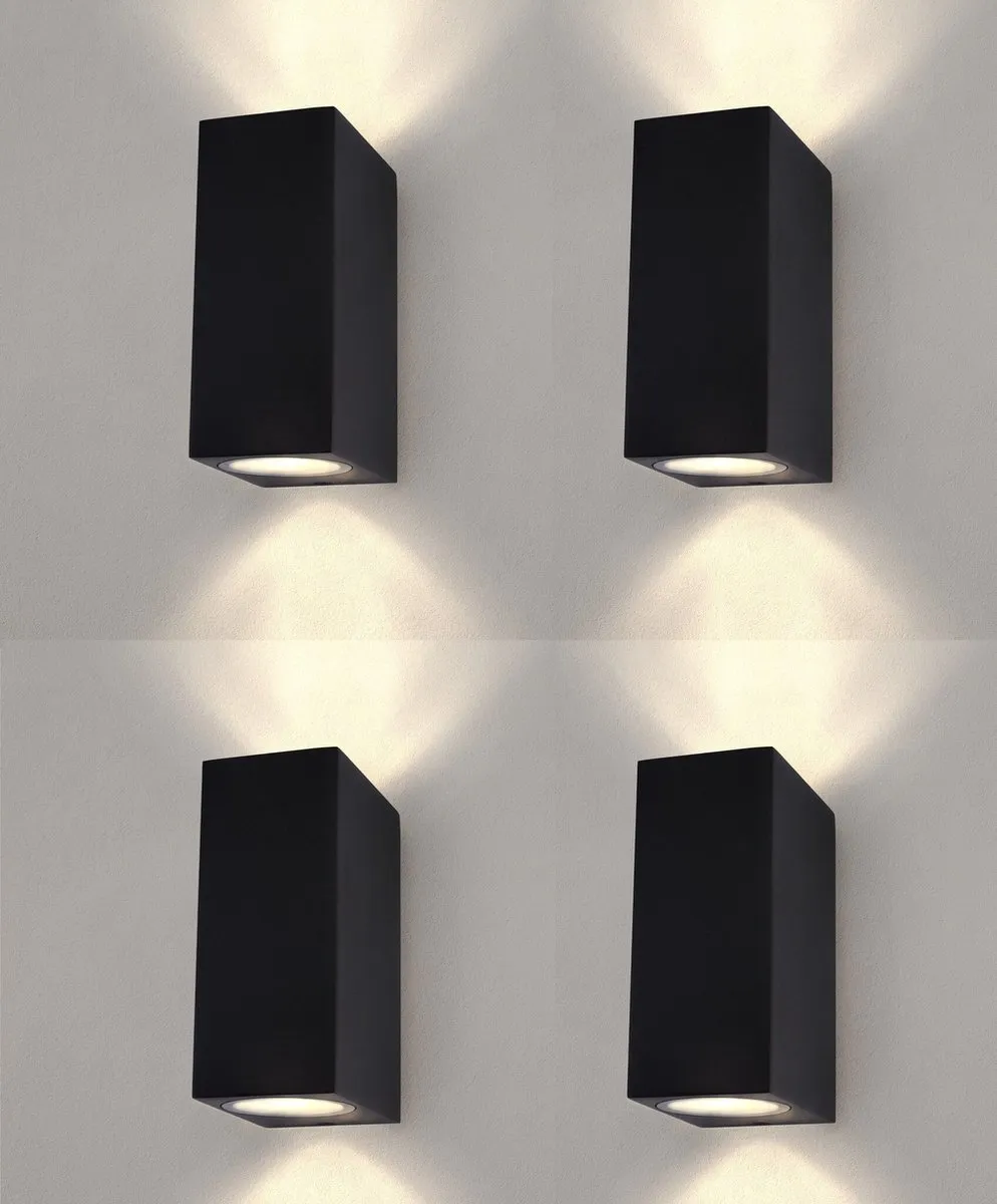 LEDVION 4x Wandlamp Dimbaar GU10 IP54