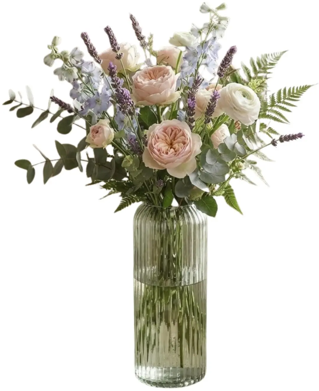 Bellatio Design Bloemenvaas - lichtgroen - tansparant glas - 9 x 20 cm - vaas