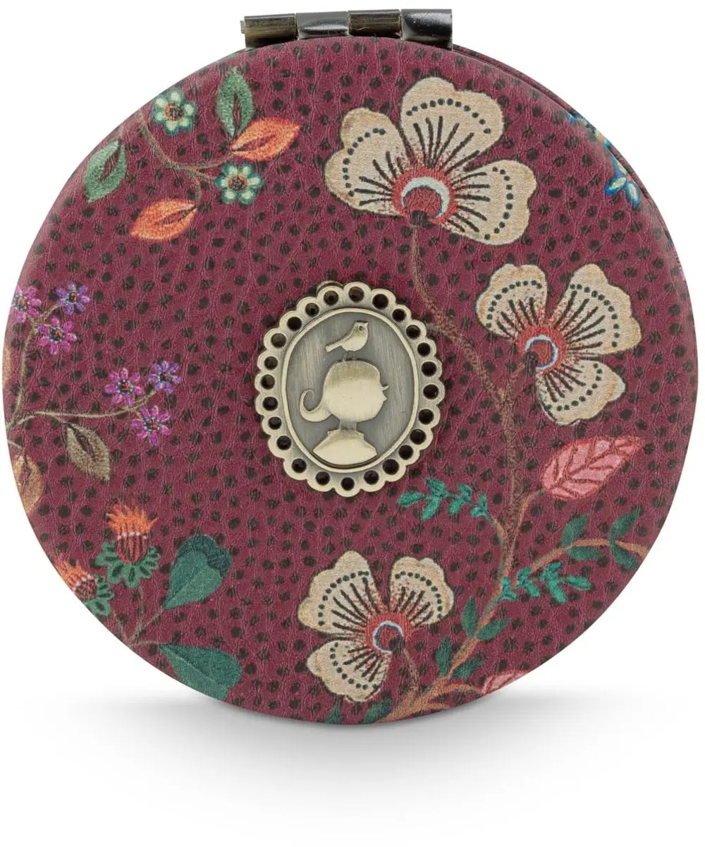 Pip Studio - Spiegel - Flora Bangalore Mini - Donkerroze - 7x1x7cm