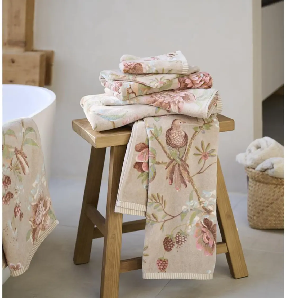 Pip Studio Secret Garden Washand 16x22cm - Khaki - afbeelding 2 van 3