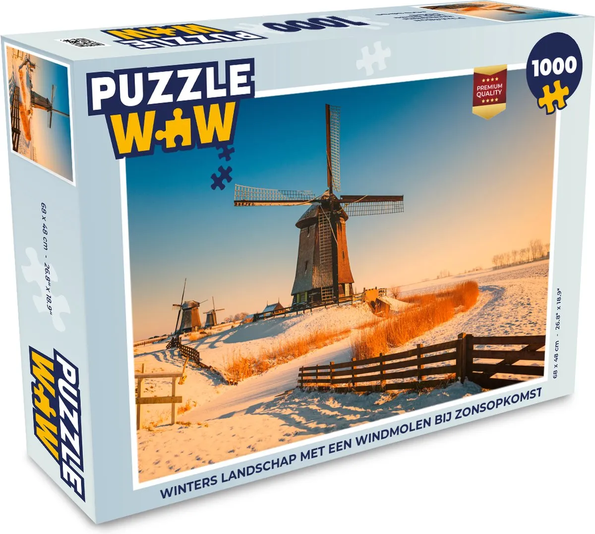 PuzzleWow Legpuzzel Winters Landschap 1000 Stuks - Multicolor