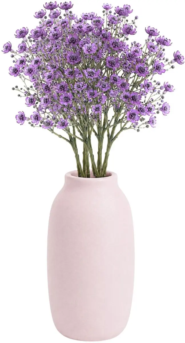 Bellatio Design Kunstbloemen Gipskruid Viette - 6x - 45 cm - paars - takken - kunst zijdebloemen - Gypsophila