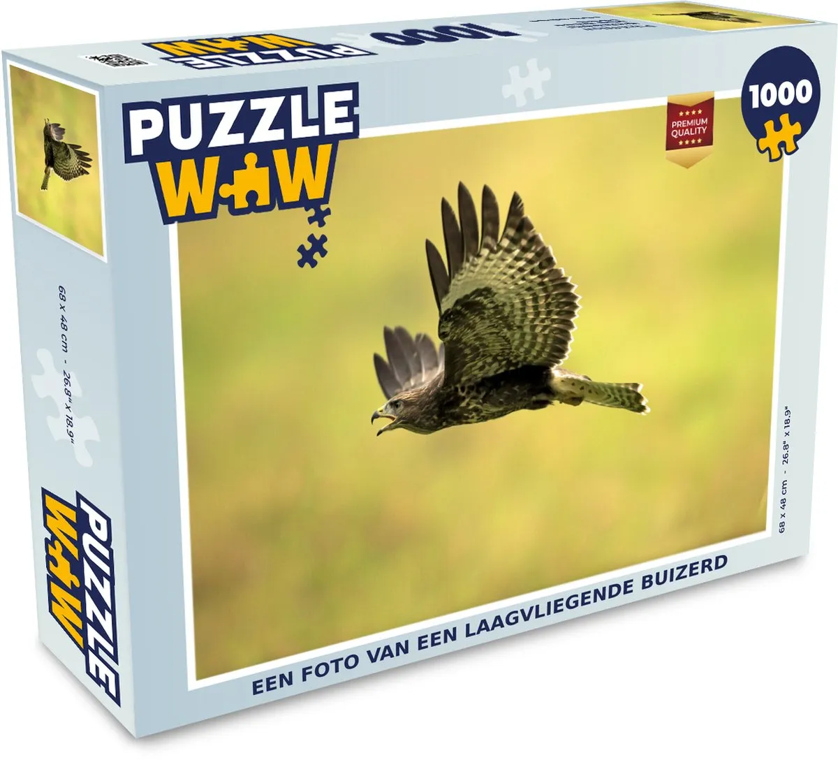 PuzzleWow Legpuzzel Een foto van een laagvliegende buizerd 1000 Stuks