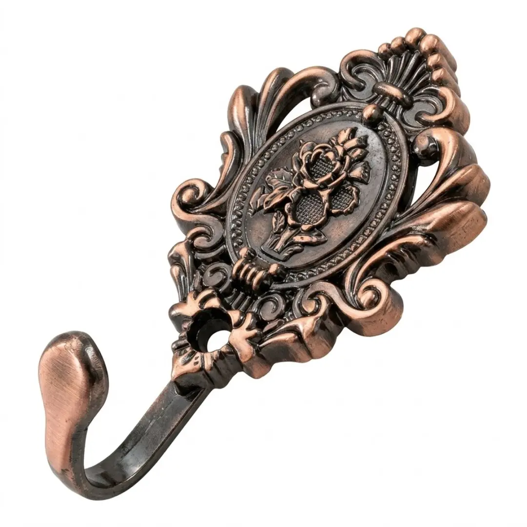 Bronskleurige metalen kapstok haak dames en heren ornament vintage wandhaak bohe