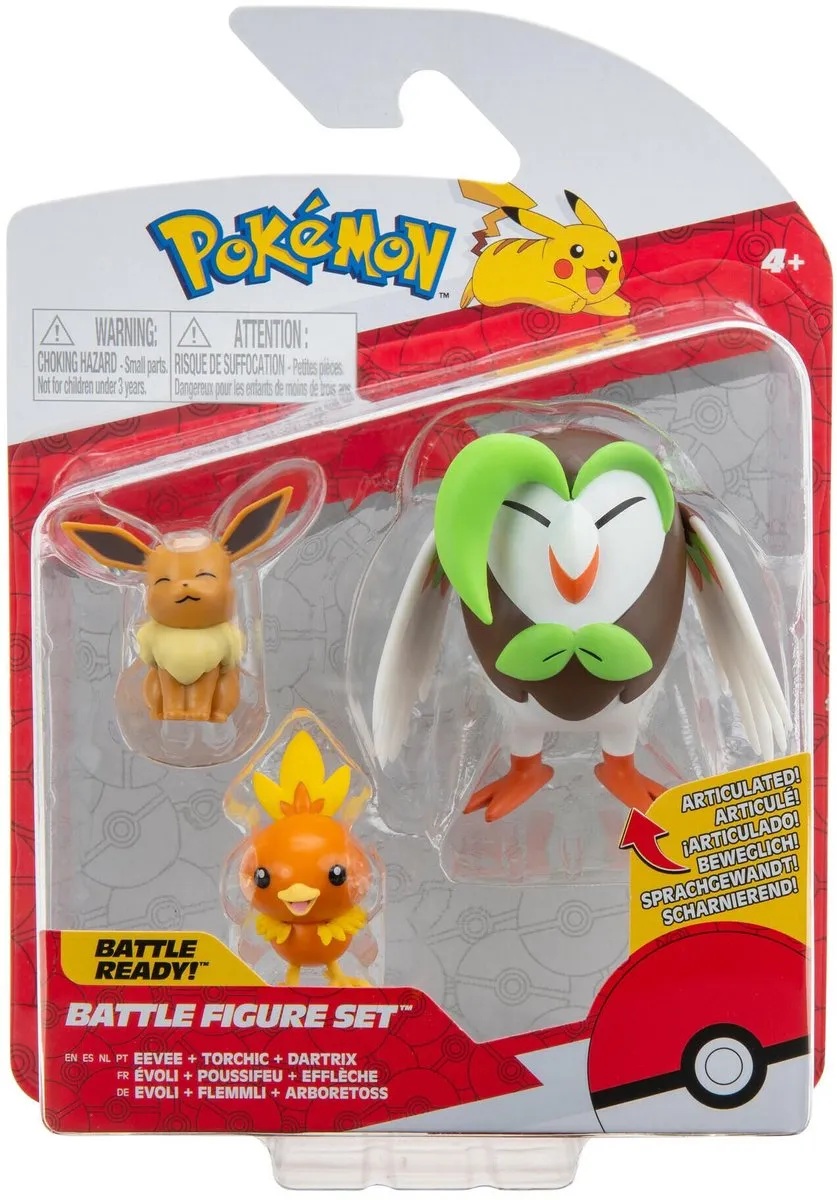 Pokémon Battle Figuren 3-pack - Dreepy/Growlithe/Lucario - 5-7,5cm - Multicolor
