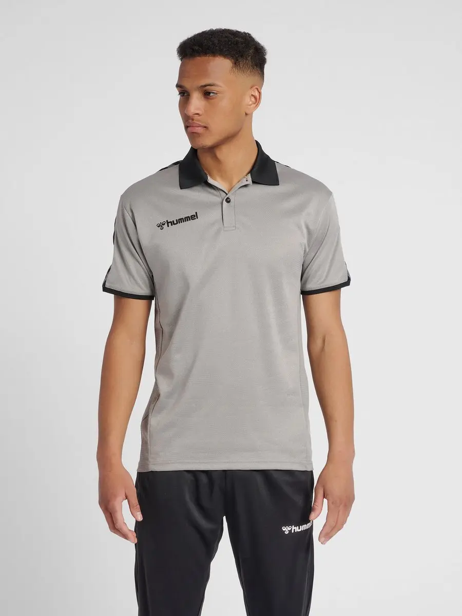 Hummel hmlAUTHENTIC Functional Polo - Grijs melange - S - afbeelding 4 van 6