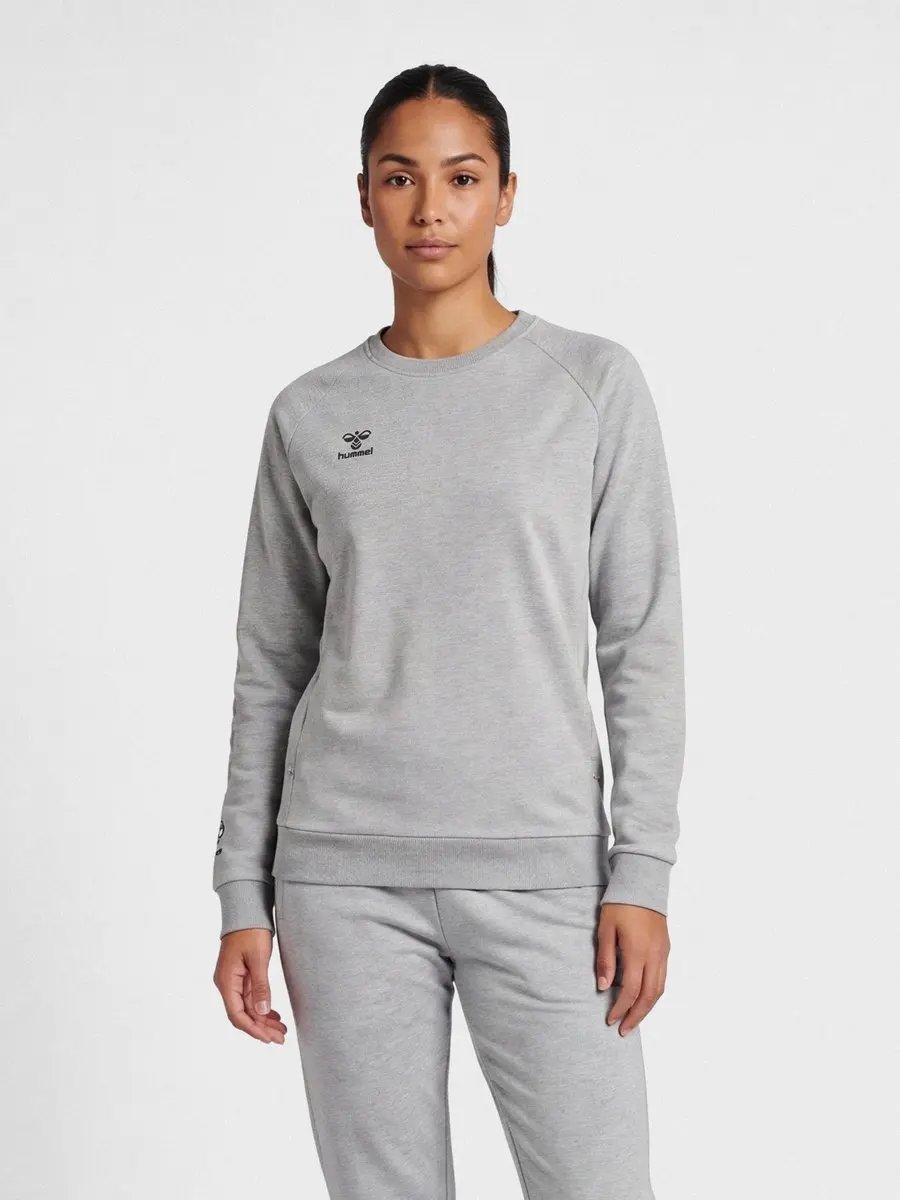 Hummel Move Grid Katoenen Sweatshirt - Grijs Melange - afbeelding 5 van 6