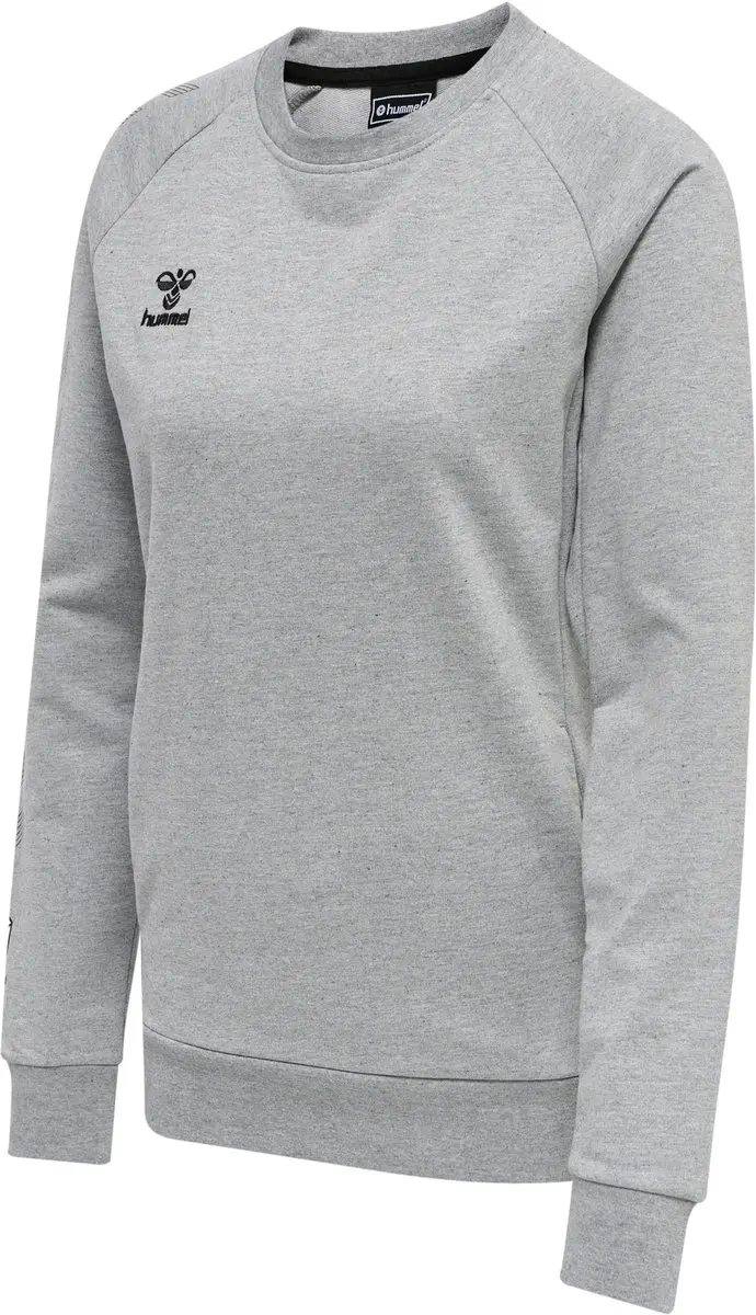 Hummel Move Grid Katoenen Sweatshirt - Grijs Melange - afbeelding 2 van 6