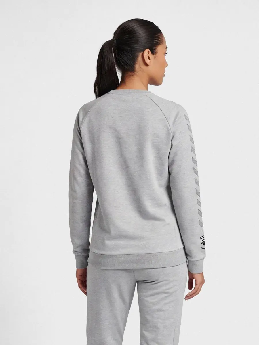 Hummel Move Grid Katoenen Sweatshirt - Grijs Melange - afbeelding 6 van 6