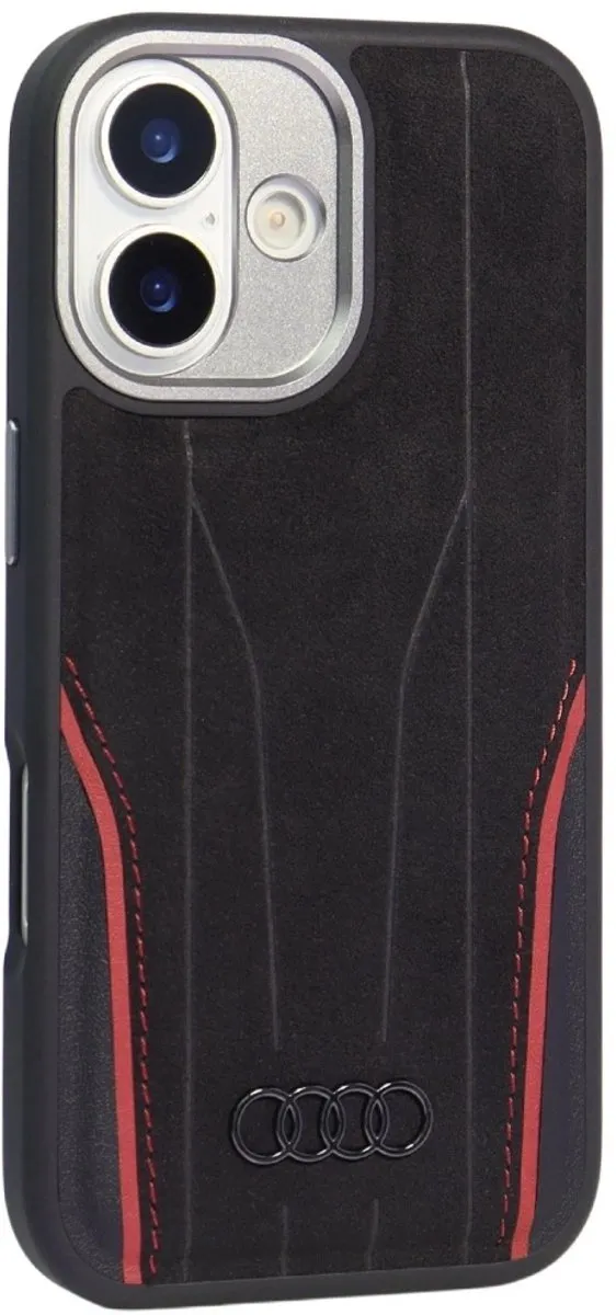 Audi R8 MagSafe Hoesje - Iphone 17 - Echt Leder - Zwart - afbeelding 3 van 6