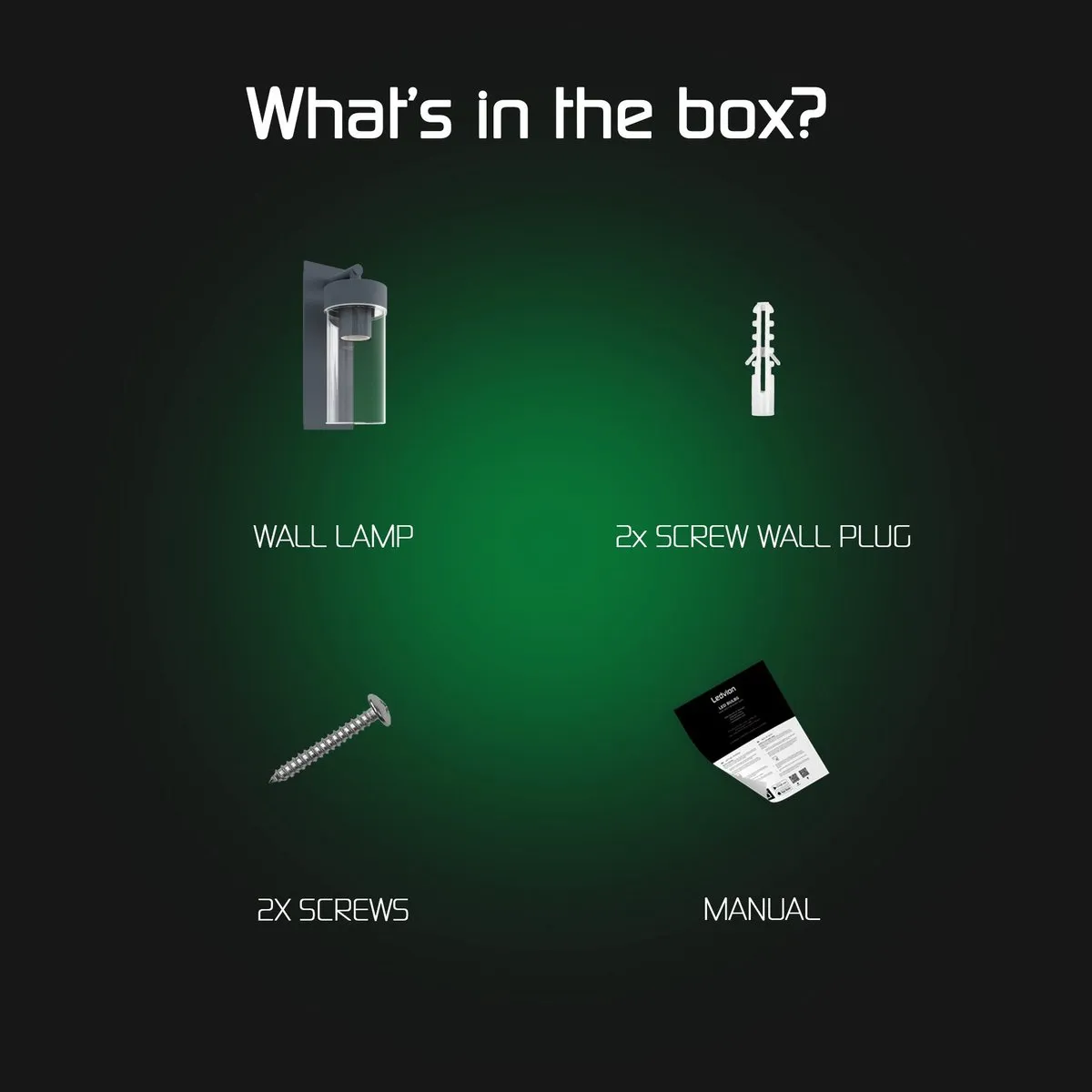 Ledvion LED Wandlamp Antraciet 15W 2100K - 2 Stuks