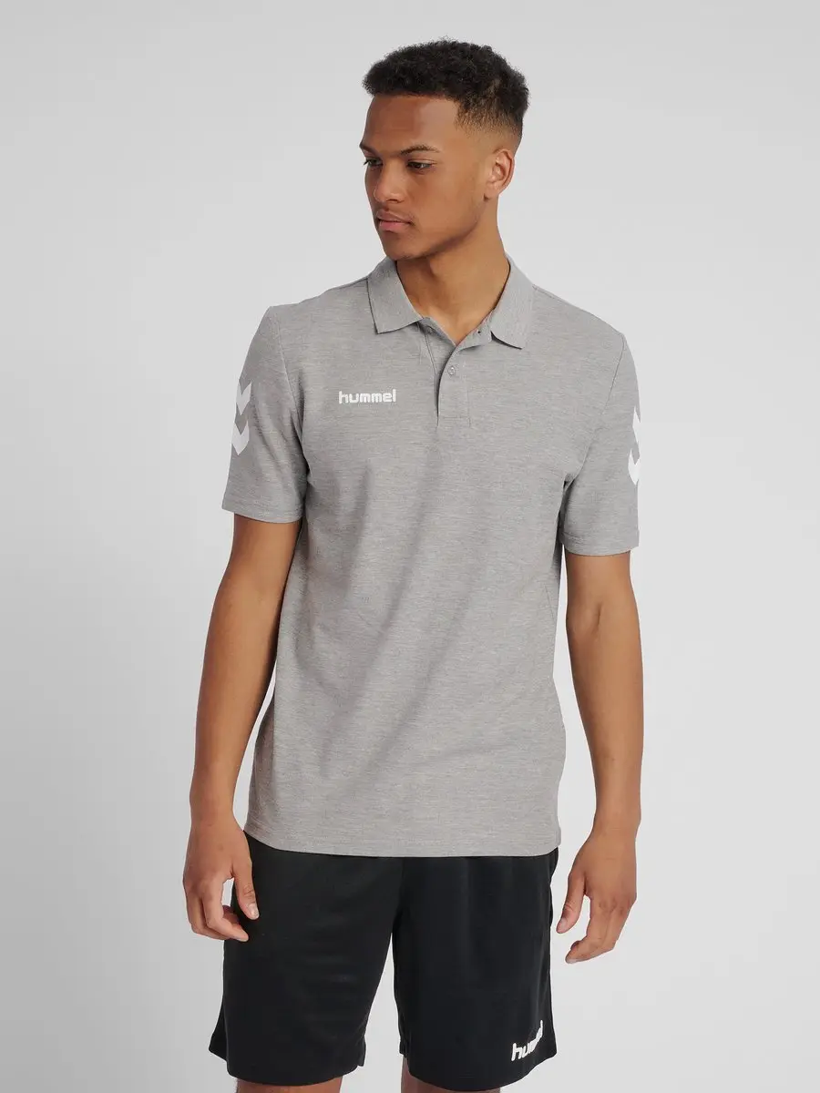Hummel hmlGO Cotton Polo - Grijs melange - afbeelding 4 van 6