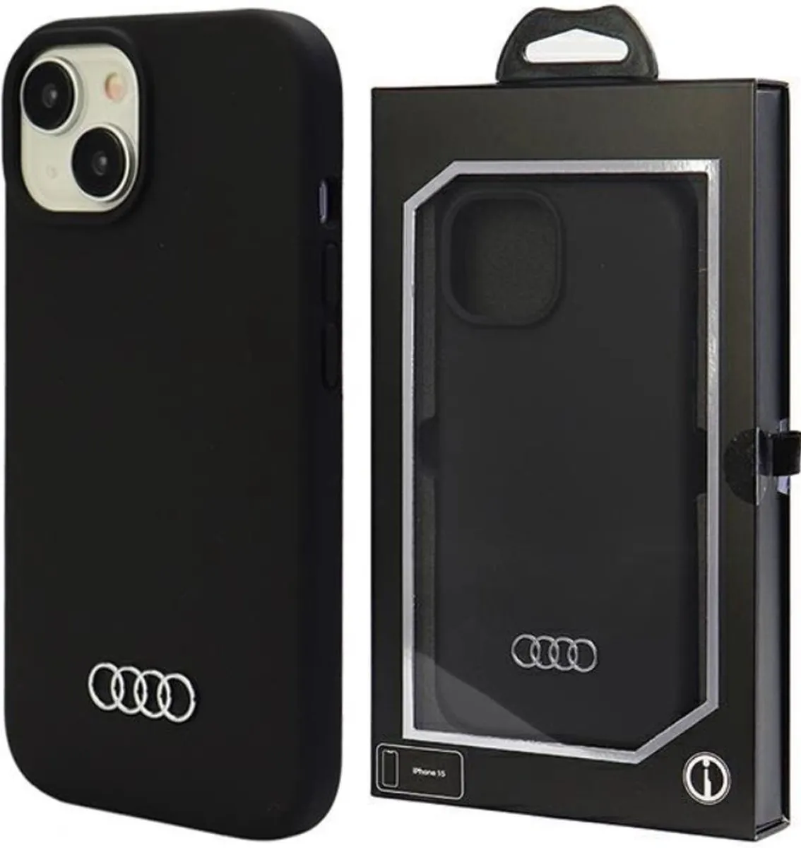 Audi Silicone Back Case iPhone 15 - Zwart - afbeelding 6 van 6