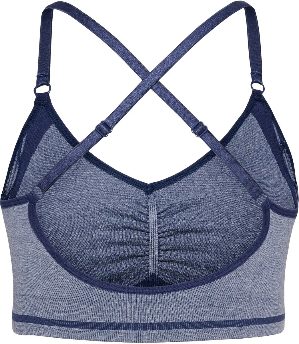 Hummel MT Lulu Scrunch Naadloze Beha - XS - Insignia Blue Melange - afbeelding 2 van 6