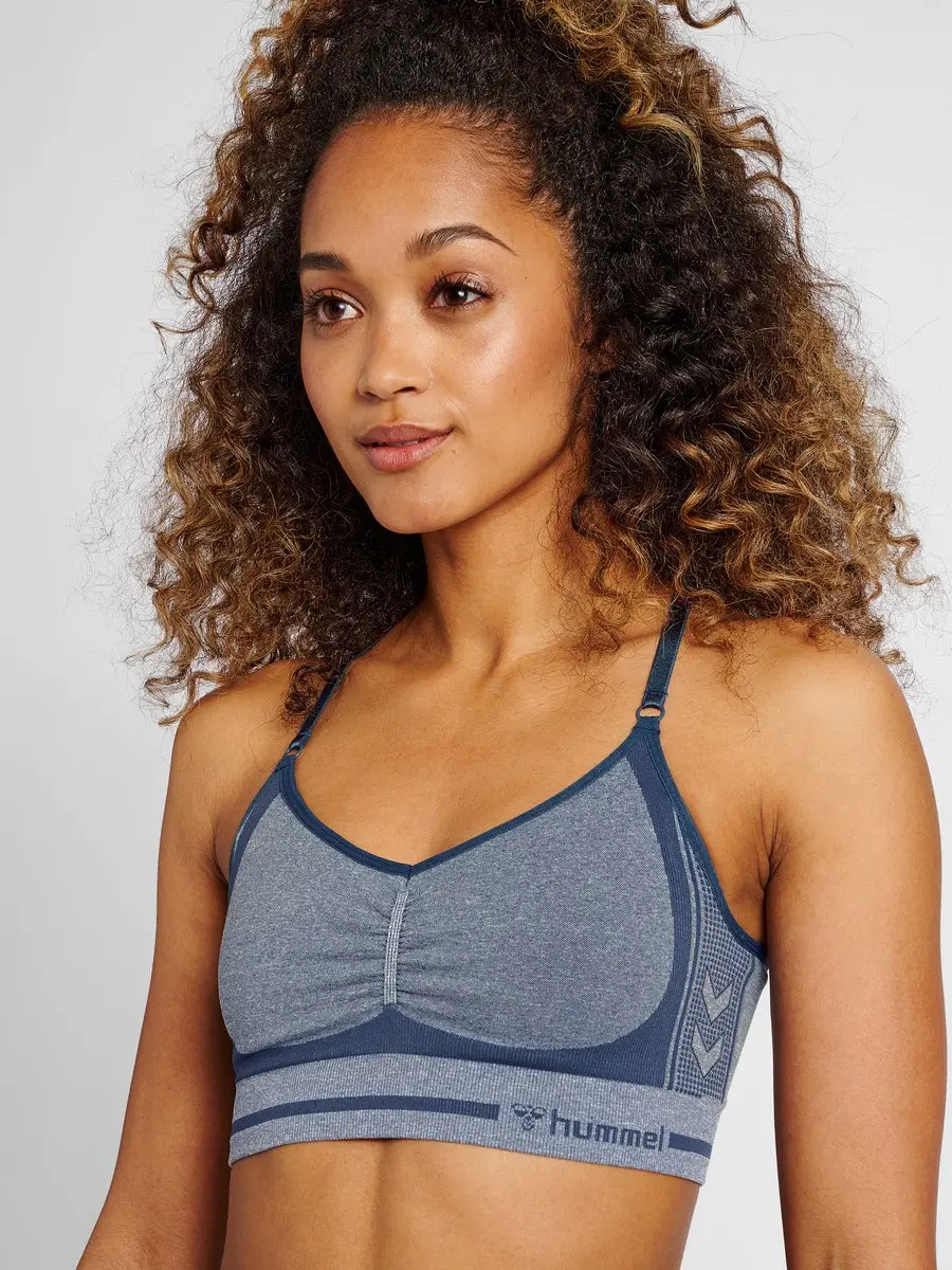 Hummel MT Lulu Scrunch Naadloze Beha - XS - Insignia Blue Melange - afbeelding 6 van 6
