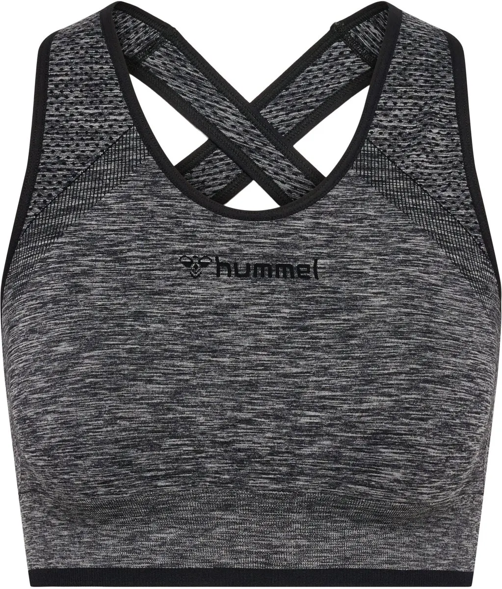 Hummel Mt Una Naadloze Sporttop - XS - Black Melange - afbeelding 3 van 6