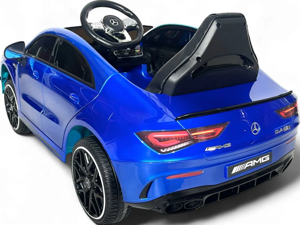 Mercedes CLA 45 AMG Kinderauto - Elektrische 12V Blauw met afstandsbediening