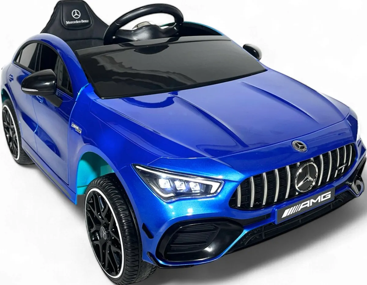 Mercedes CLA 45 AMG Kinderauto - Elektrische 12V Blauw met afstandsbediening