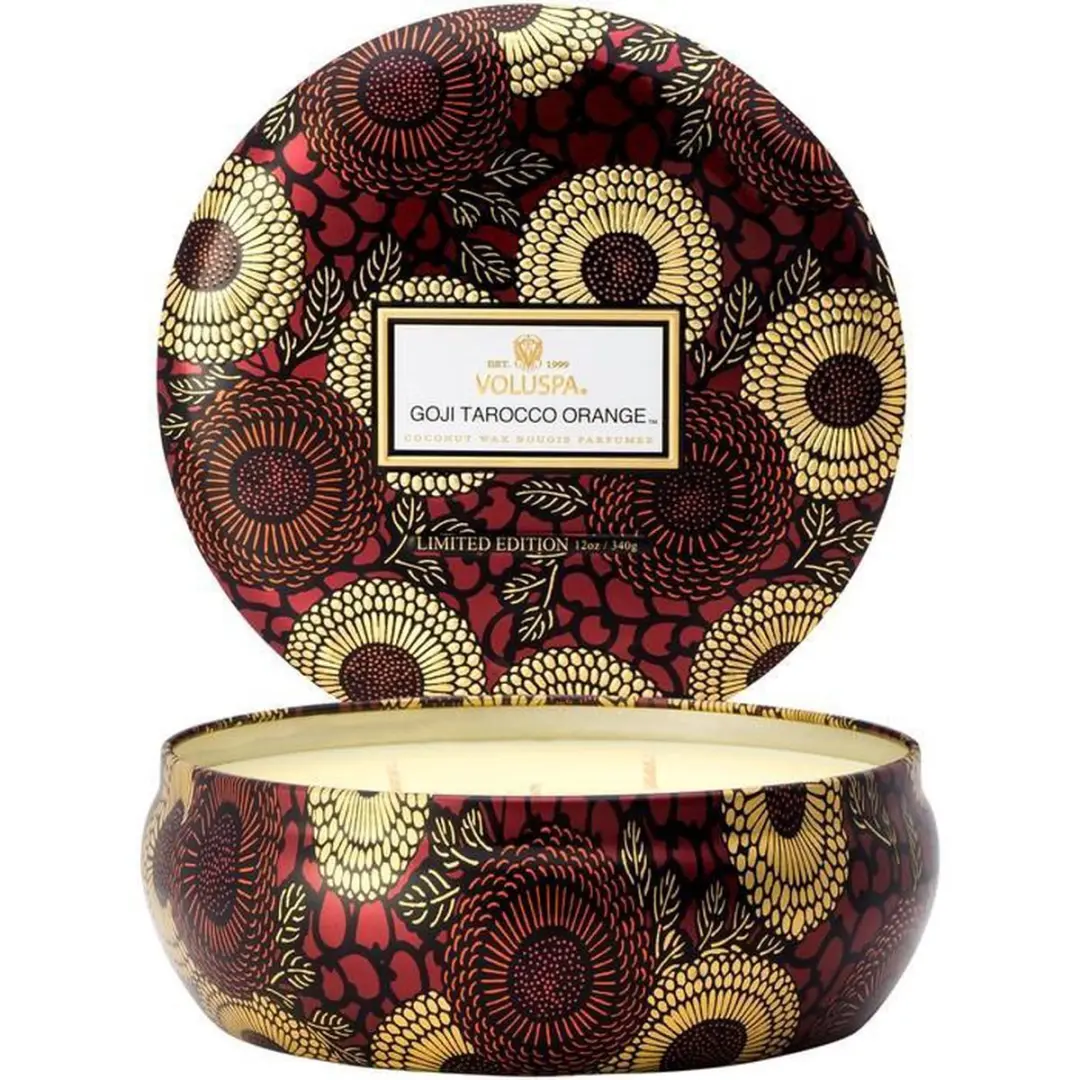 Voluspa Japonica Goji Tarocco Orange Geurkaars 3 Wick - 340g - afbeelding 3 van 4