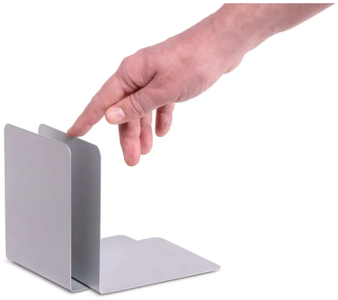 MAUL Boekensteunen 14x12x14cm Zilver - 2 Stuks - afbeelding 6 van 6