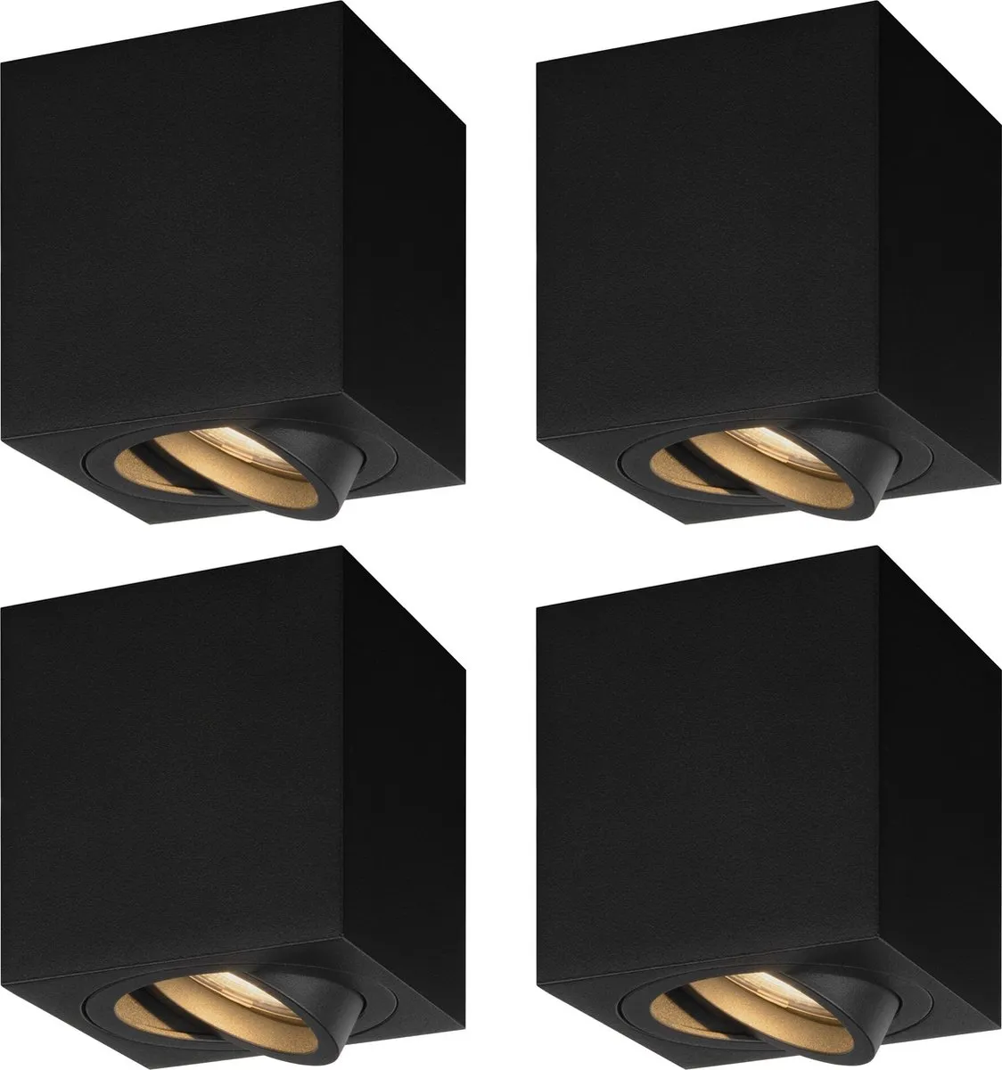LEDVION 4x LED Opbouwspots Dimbaar 3W 2700K