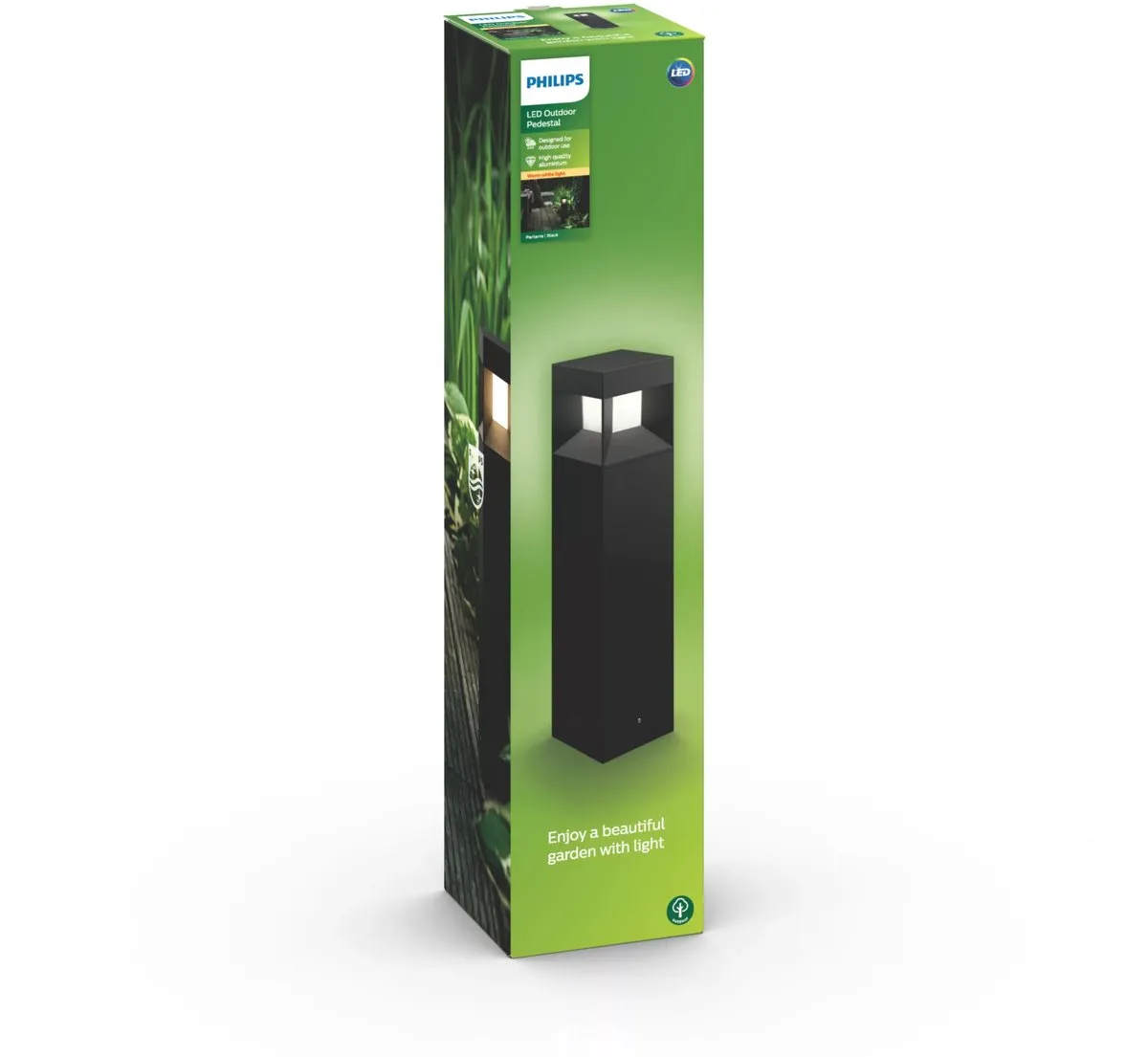 Philips Parterre Sokkellamp - 8W - Zwart - afbeelding 6 van 6