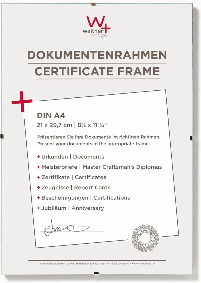 Walther Fotolijstloze schilderijhouders (clip frame)