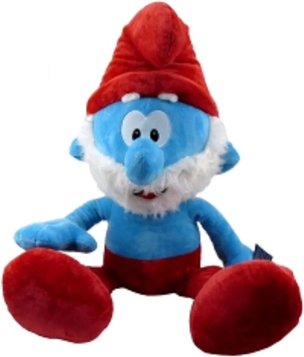 De Smurfen Grote Smurf Knuffel 30cm - Rood/Blauw/Wit