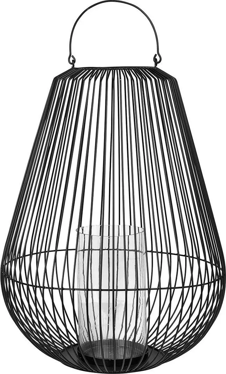 NIDEA windlicht / lantaarn zwart staal Ø53 cm (65759) Large