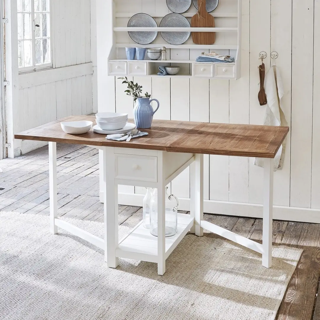 Loberon Tafel Dale - 6 Personen - Antiekwit/Bruin - afbeelding 3 van 6