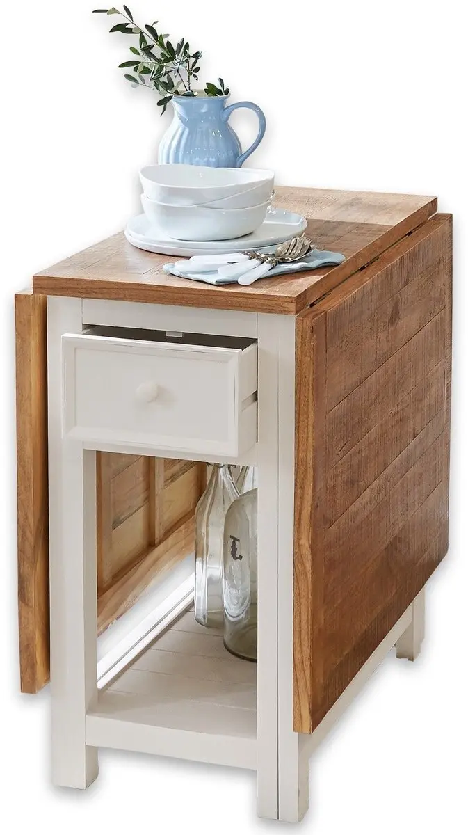 Loberon Tafel Dale - 6 Personen - Antiekwit/Bruin - afbeelding 5 van 6
