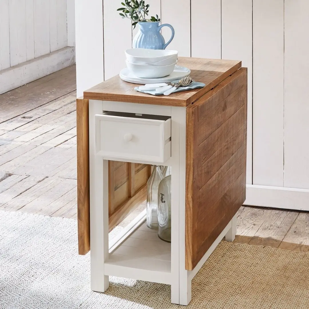 Loberon Tafel Dale - 6 Personen - Antiekwit/Bruin - afbeelding 4 van 6