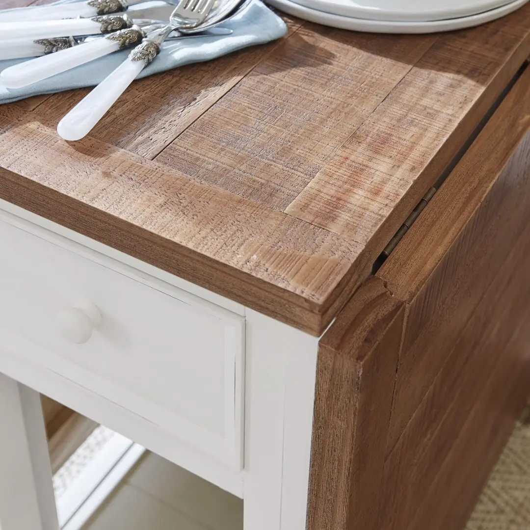 Loberon Tafel Dale - 6 Personen - Antiekwit/Bruin - afbeelding 6 van 6